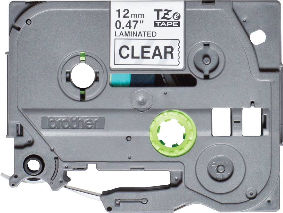 Brother TZe131S: оригинальная кассета с лентой для печати наклеек черным на прозрачном фоне, 12 мм.